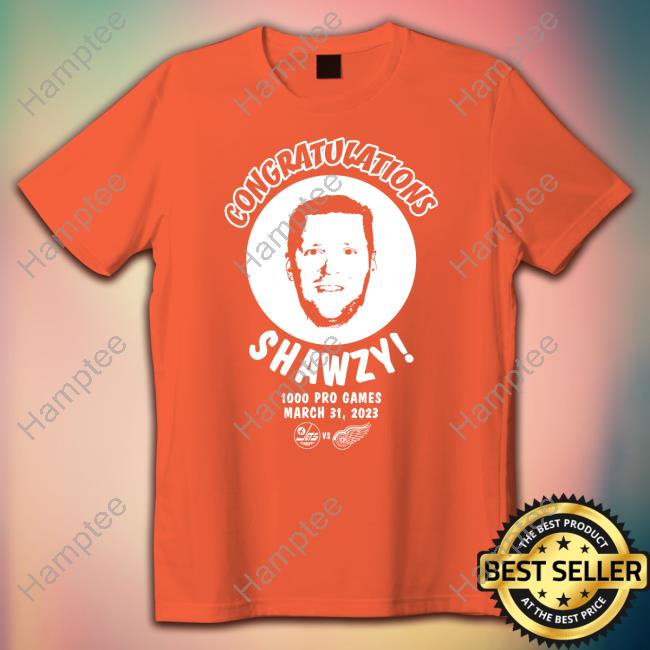 Brad Shaw Congratulation Shawzy 1000 Pro Games March 31 2023 Shirt Winnipeg Jets Vs Detroit Wings