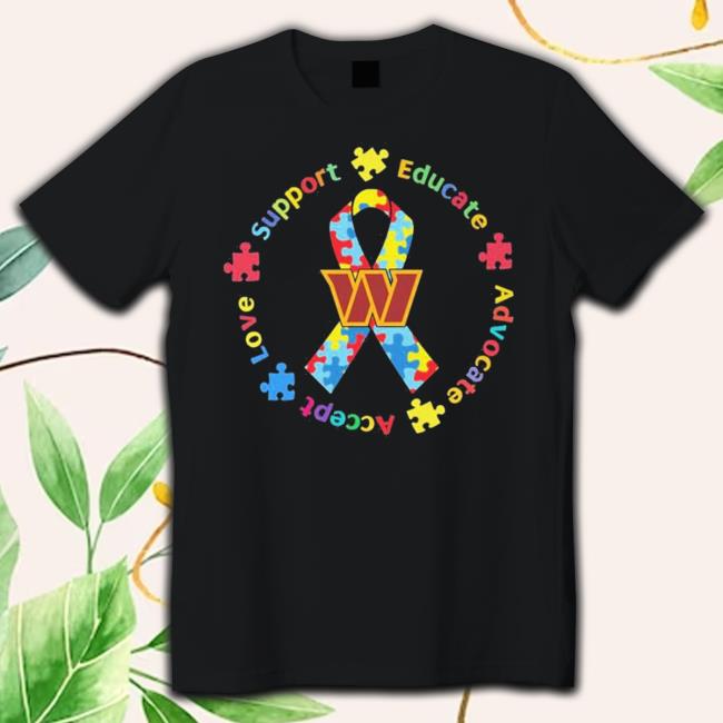 Washington Commanders Support Educate Advocate Accept Love Sweatshirt Washington Commanders Support Educate Advocate Accept Love Sweatshirt