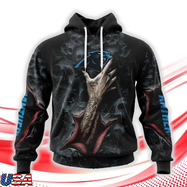 Nfl Carolina Panthers Special Horror Skull Art Design 3D Printed Hoodie Sweatshirt