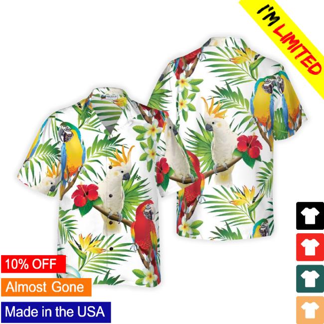 Cockatoo In The Tropical Forest Parrot Shirt Hawaiian Unisex Sweatshirt