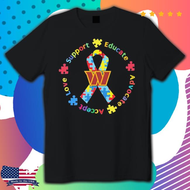 Washington Commanders Support Educate Advocate Accept Love Sweatshirt Washington Commanders Support Educate Advocate Accept Love Sweatshirt