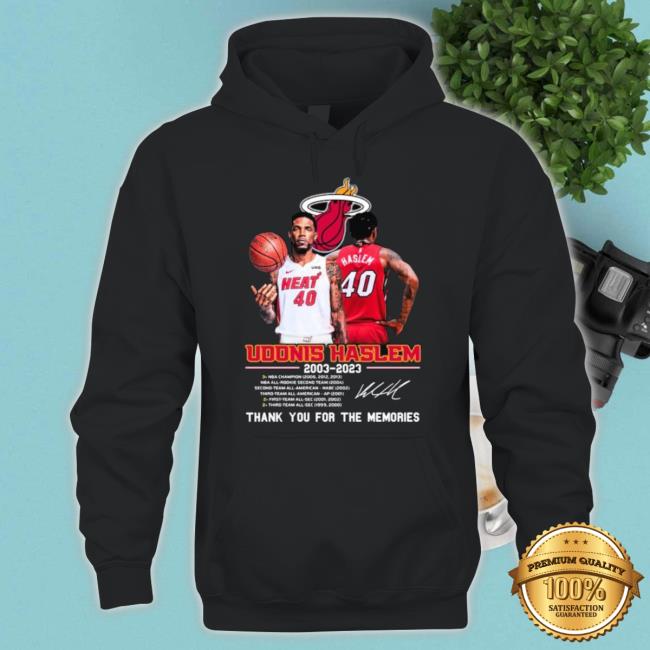 Udonis Haslem 21 Years Of 2003-2024 Thank You For The Memories Signature Hoodied Sweatshirt