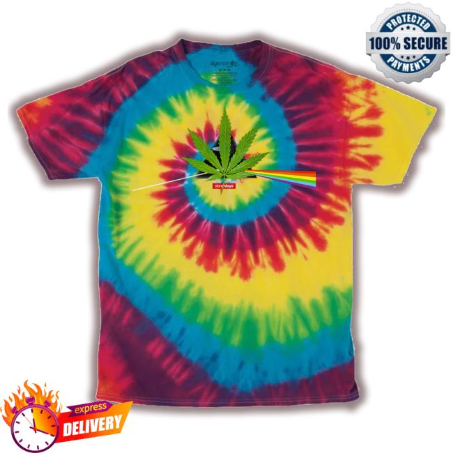 Dankgeek Stonerdays Dank Side Of The Moon Men's Rainbow Tie Dye New Shirt