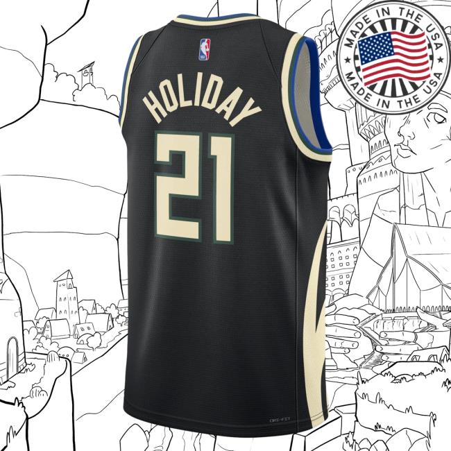 Official Moda3 Nike Bucks Holiday '22-23 Statement Edition Swingman Jersey Tank T-Shirt