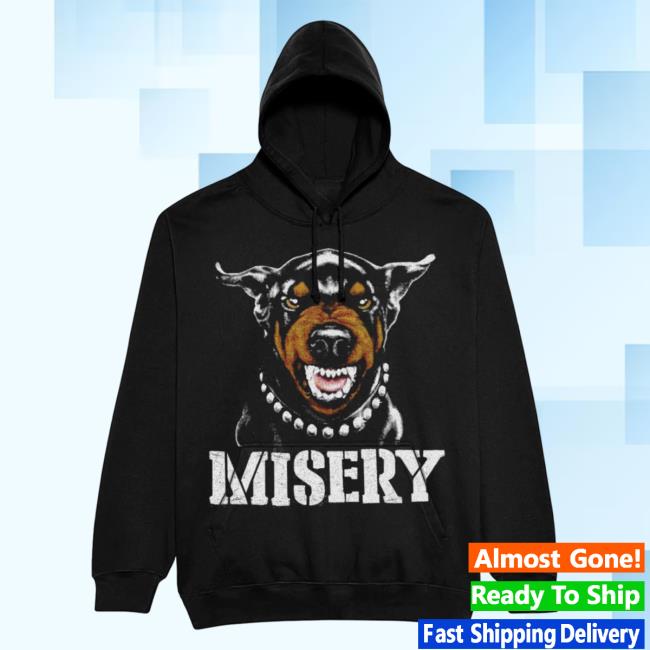 Official Misery Worldwide Misery Worldwide Beware Of The Dog Jumbo Print Crewneck Black