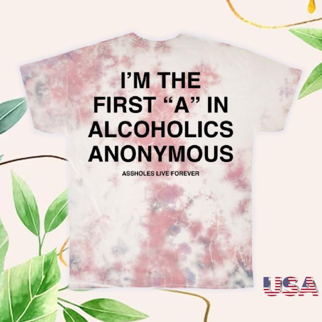 Official Lindafinegold Merch Store Assholes Live Forever Alcoholics Anonymous Pink Marble Tie Dye Hoodie Sweatshirt Lindafinegold Shop