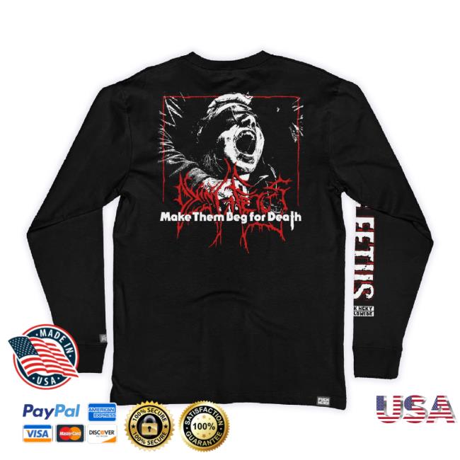 Official Puck Hcky Merch Store Dying Fetus 'Make Them Beg Sweaters Hockey T-Shirt Puckhcky Shop