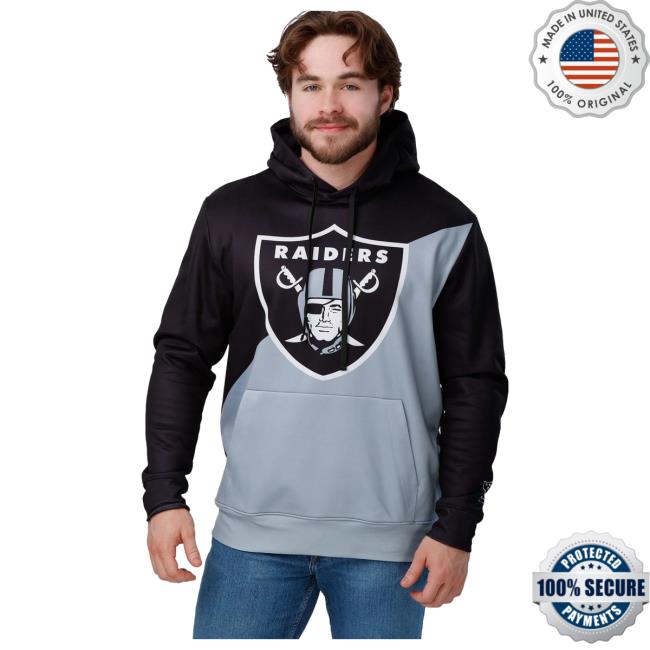 Official Foco Merch Store Shop Foco Las Vegas Raiders Bold Logo Popover Hoodie Foco Apparel Clothing