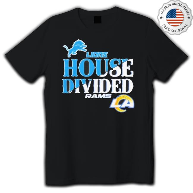 Official House Divided Detroit Lions Vs Los Angeles Rams 2024 Tee Official House Divided Detroit Lions Vs Los Angeles Rams 2024 Tee