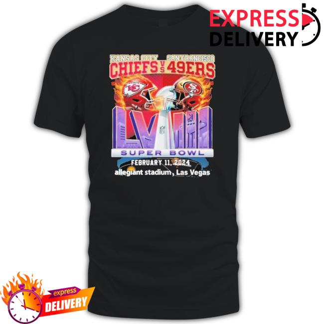 Original Official Kansas City Chiefs Vs San Francisco 49Ers Super Bowl Lviii February 11, 2024 Allegiant Stadium, Las Vegas New Shirt