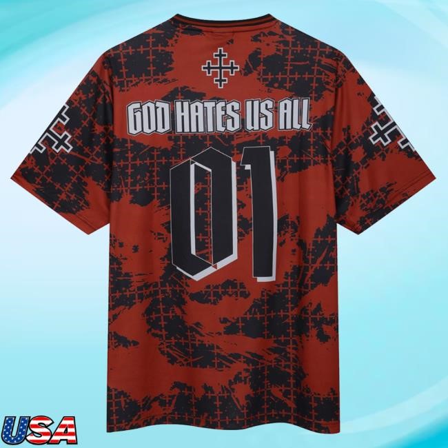 Hmv Merch God Hates Us Slayer Rock Fc Premium Jersey T-Shirt Hmv Merch God Hates Us Slayer Rock Fc Premium Jersey T-Shirt