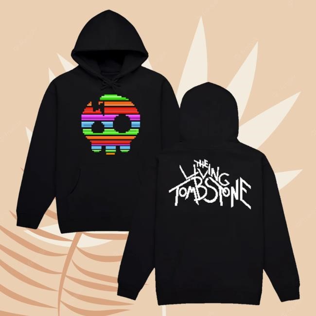 The Living Tombstone - 8 Bit Rainbow Skull Tee The Living Tombstone Merch Store Shop The Living Tombstone - 8 Bit Rainbow Skull Sweatshirt