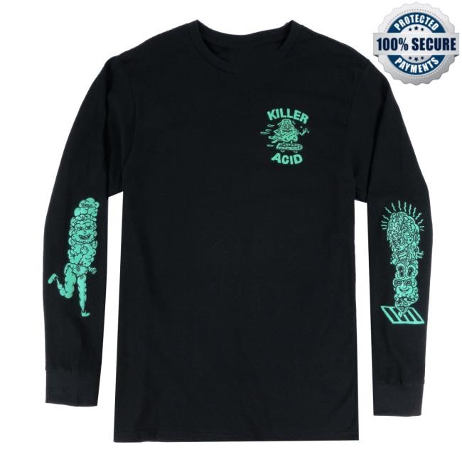 Killer Acid Merch Haunted House Glow In The Dark Long Sleeve Crewneck Sweatshirt