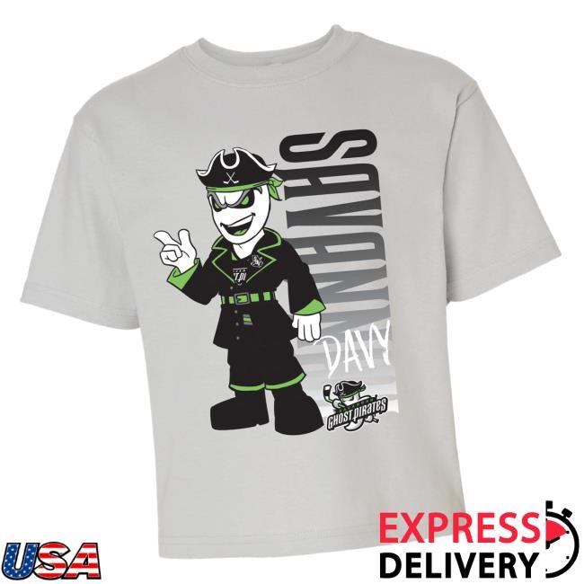 Original Savannah Merch Shop 32 Degrees Savannah Ghost Pirates Youth Platinum Mascot Tee