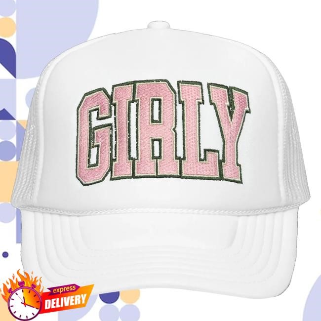 Shop Toast Merch Girly Embroidery White Trucker Snapback