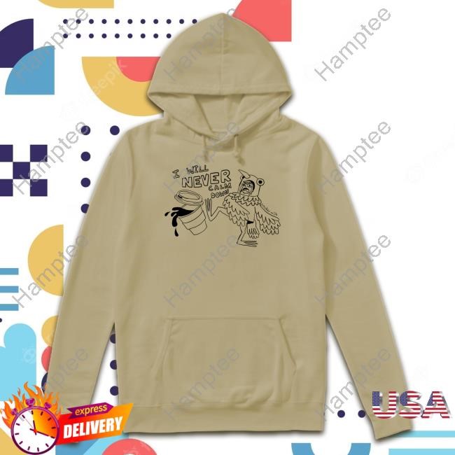 Lonelykidsclub Merch Tamara Pigeon I Will Never Calm Down Hoodie Sweatshirt