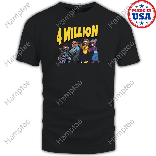 4 Million Subscribers Black Tee Shirt