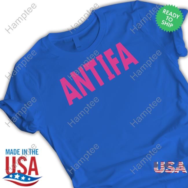 Carrie Milburn Wearing Antifa Tee Shirt